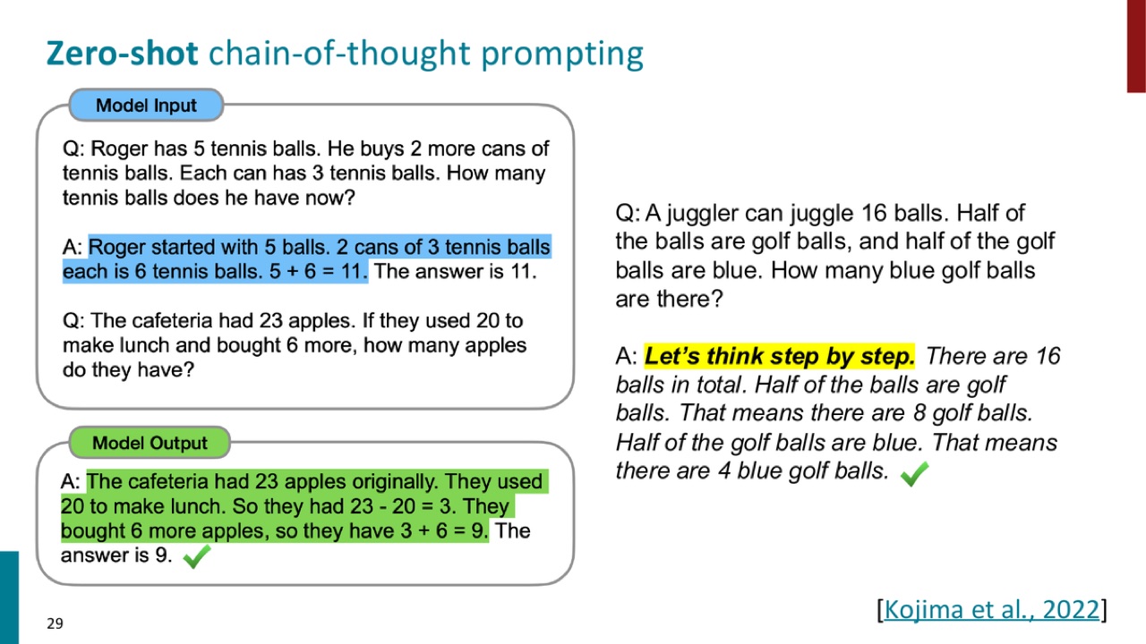 Zero-shot chain-of-thought example