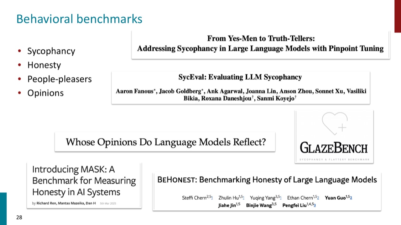 Behavioral benchmarks