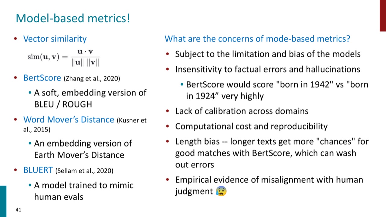 Concerns of model-based metrics