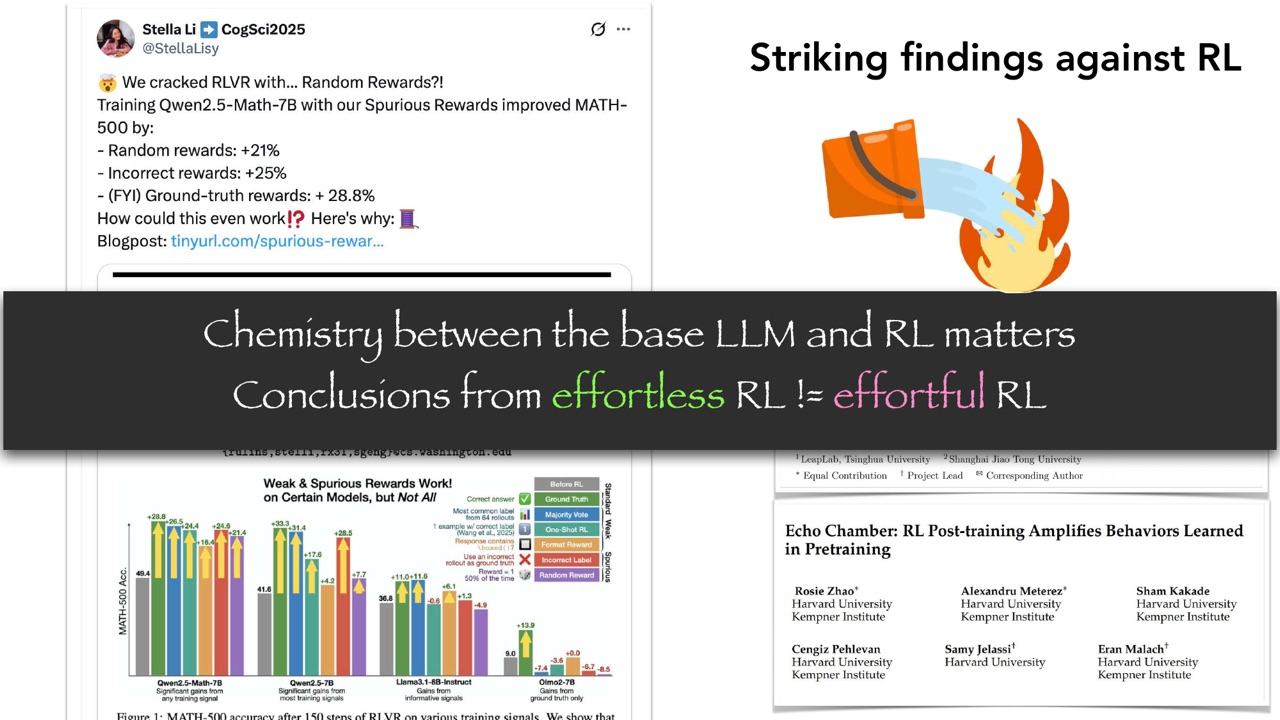 base LLM 与 RL 的 chemistry 很重要