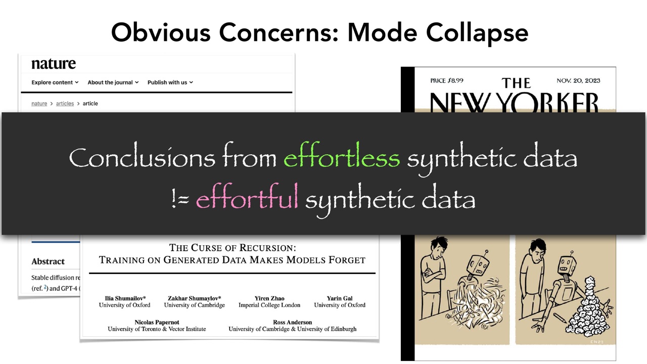 合成数据的 mode collapse 风险